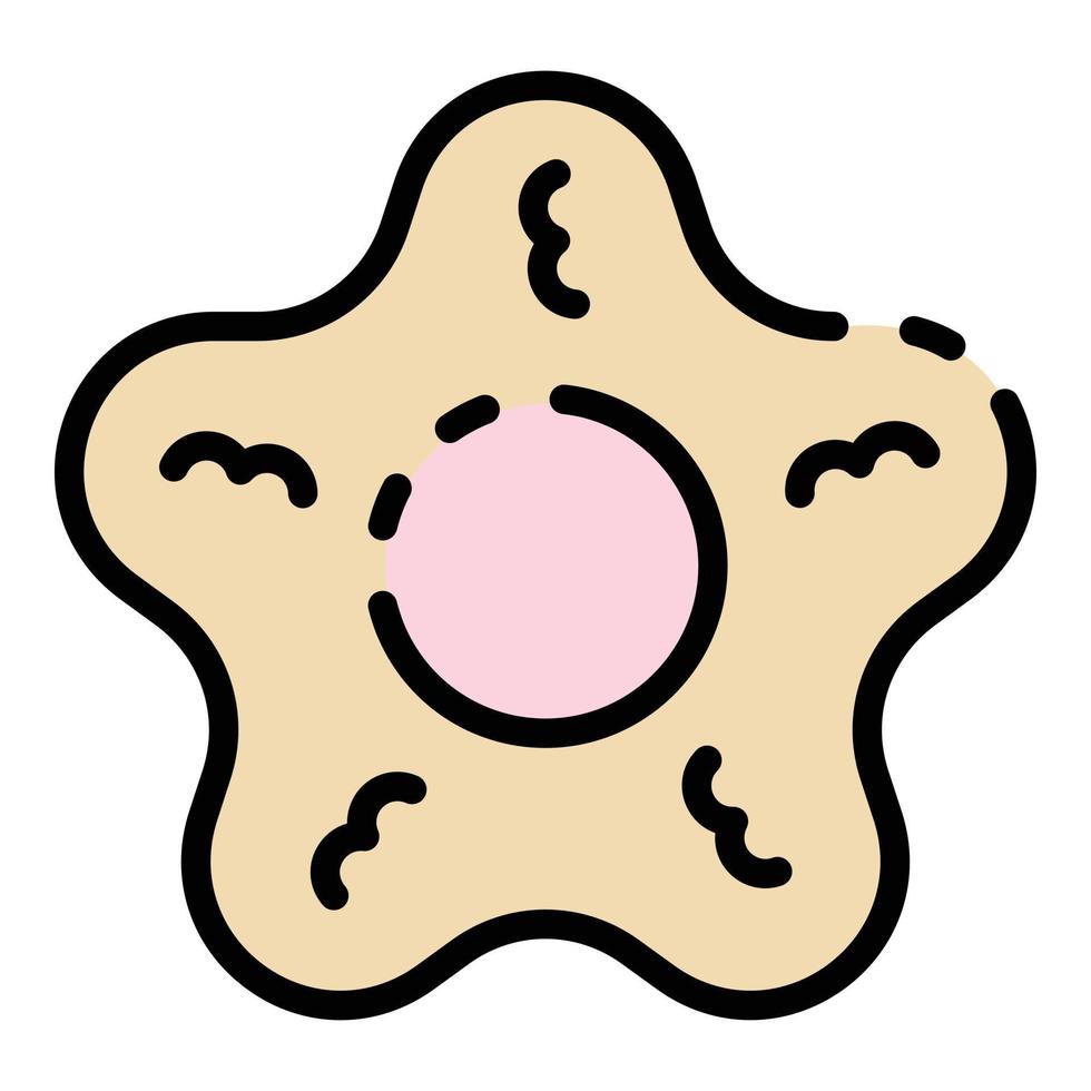 Stern-Cookie-Symbol Farbumrissvektor vektor