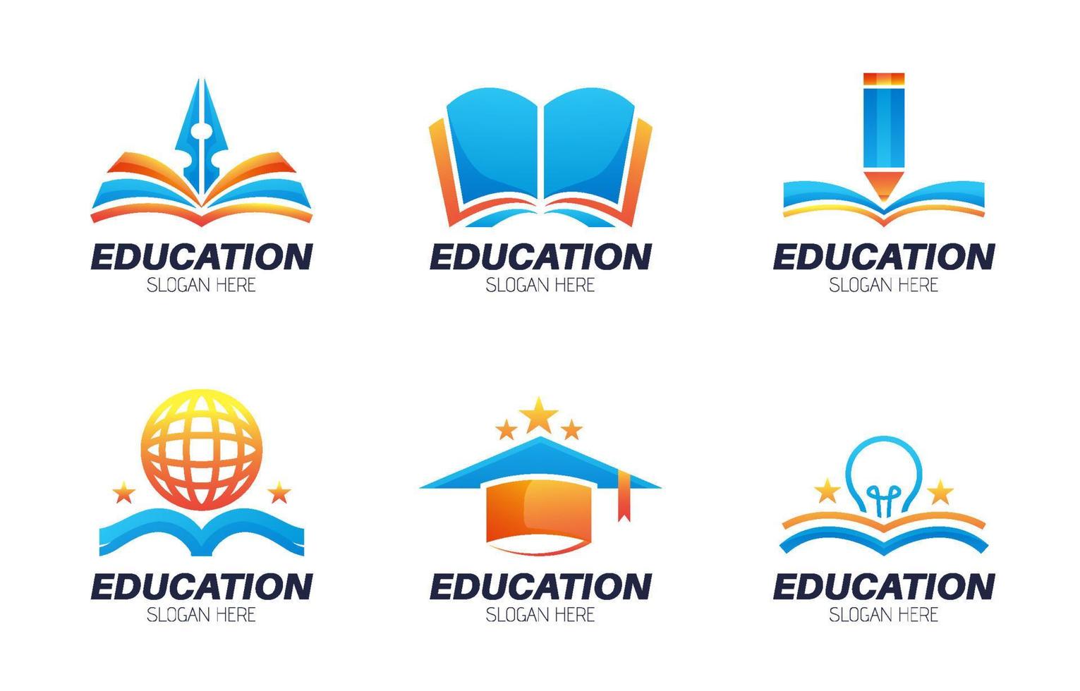 utbildning logotyp uppsättning mall vektor