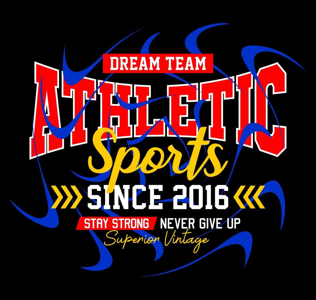 atletisk sporter 2016 design för t shirts vektor