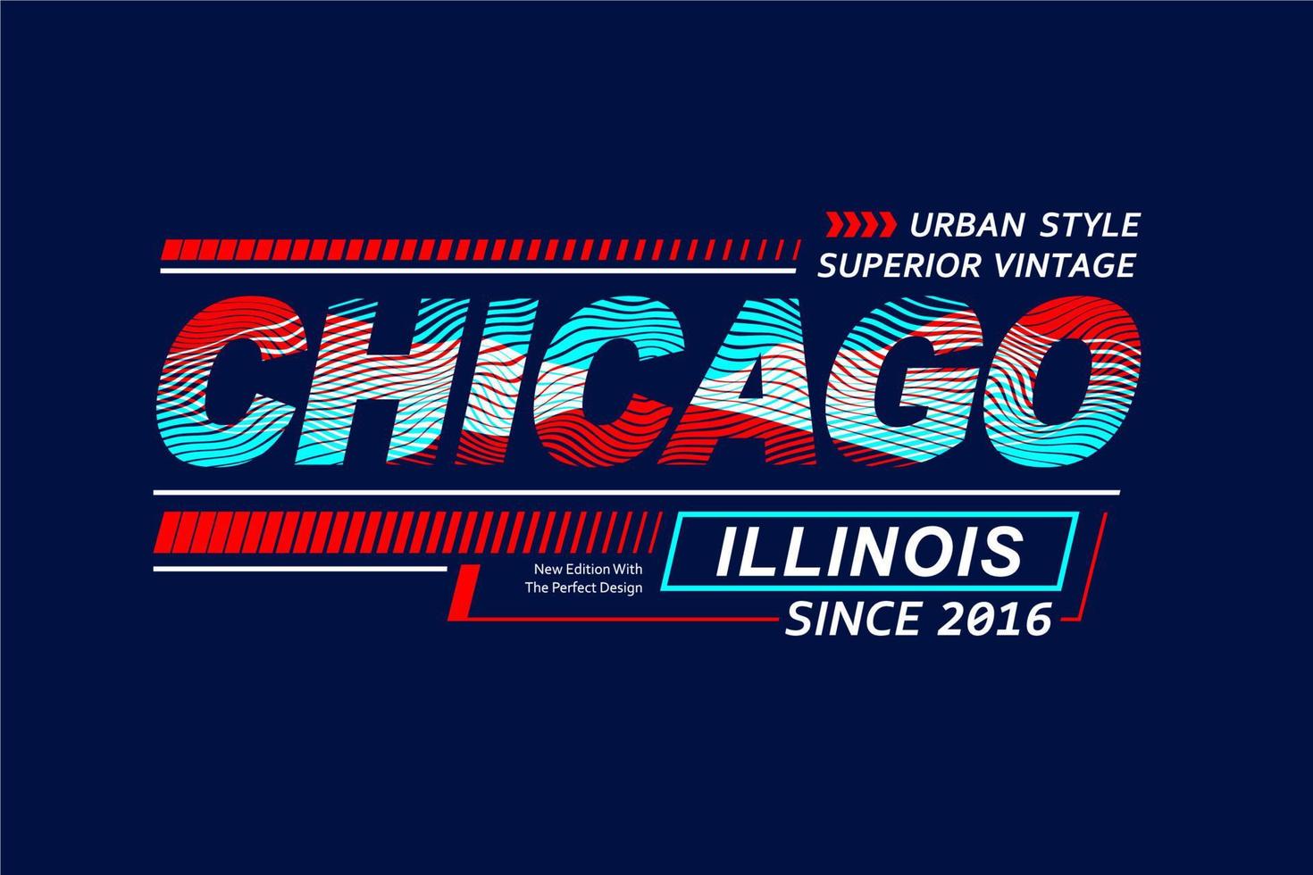 chicago typografi design tryckt för t-tröjor vektor