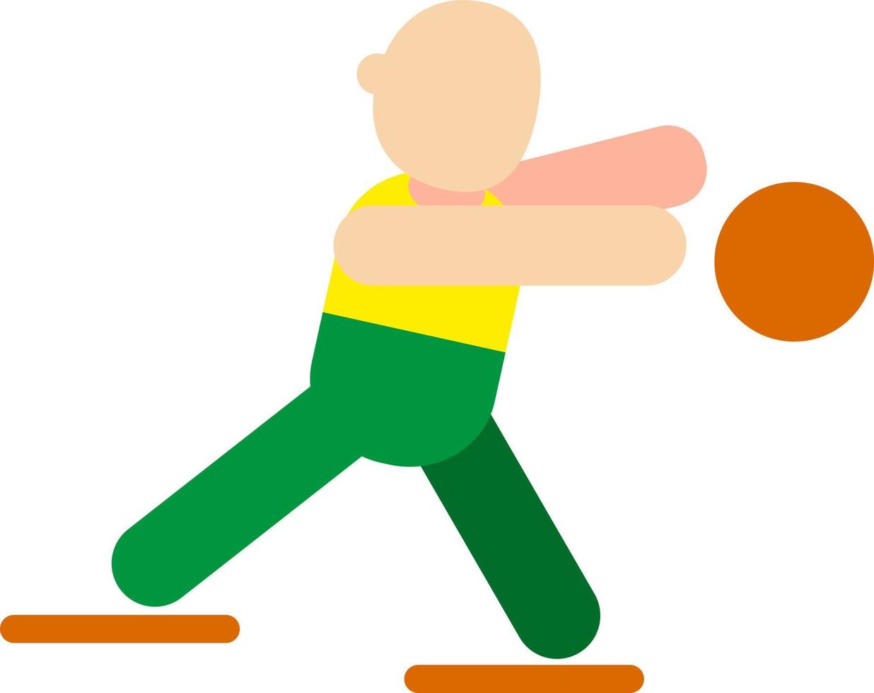 körperliche Aktivität mit Ball, Illustration, Vektor auf weißem Hintergrund.