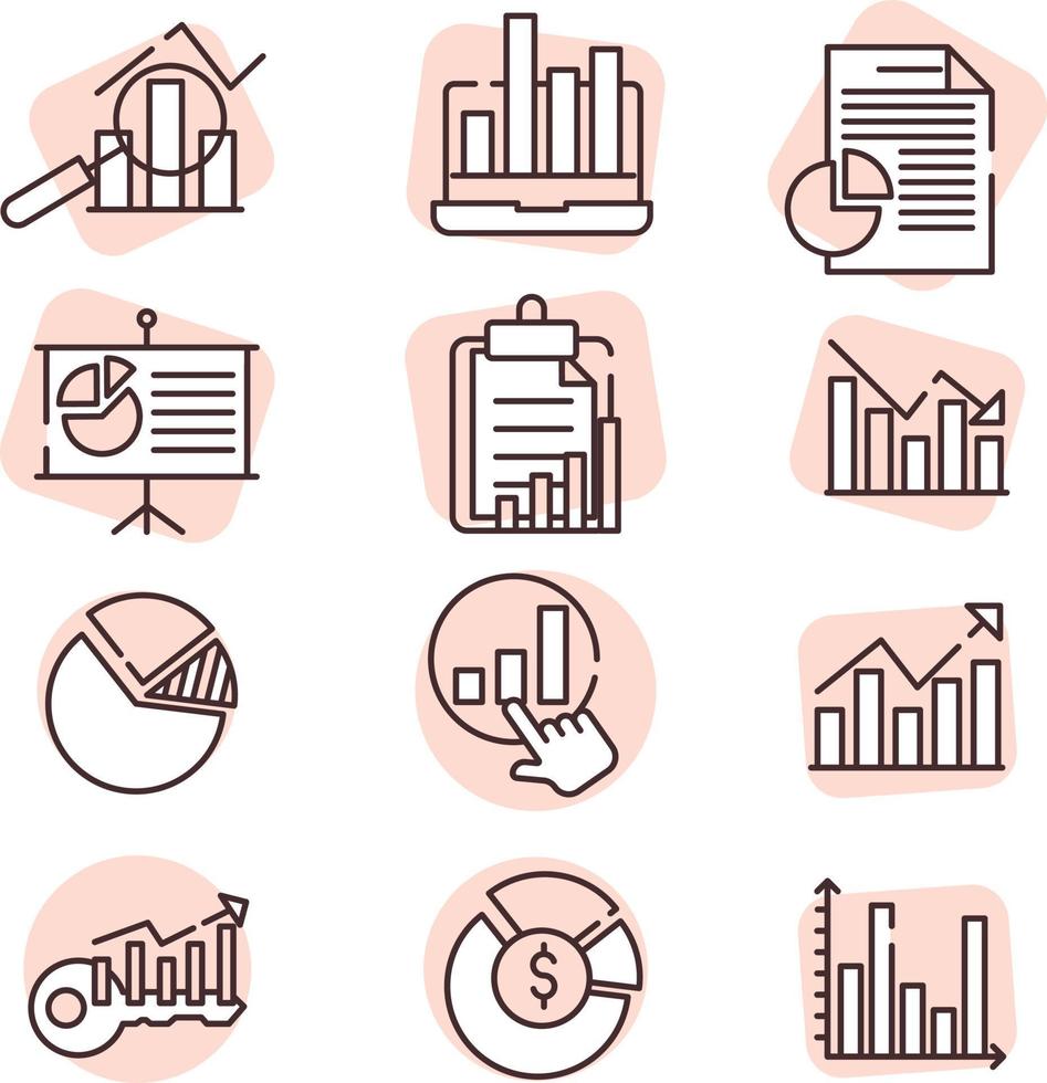 Diagrammgrafik, Symbol, Vektor auf weißem Hintergrund.