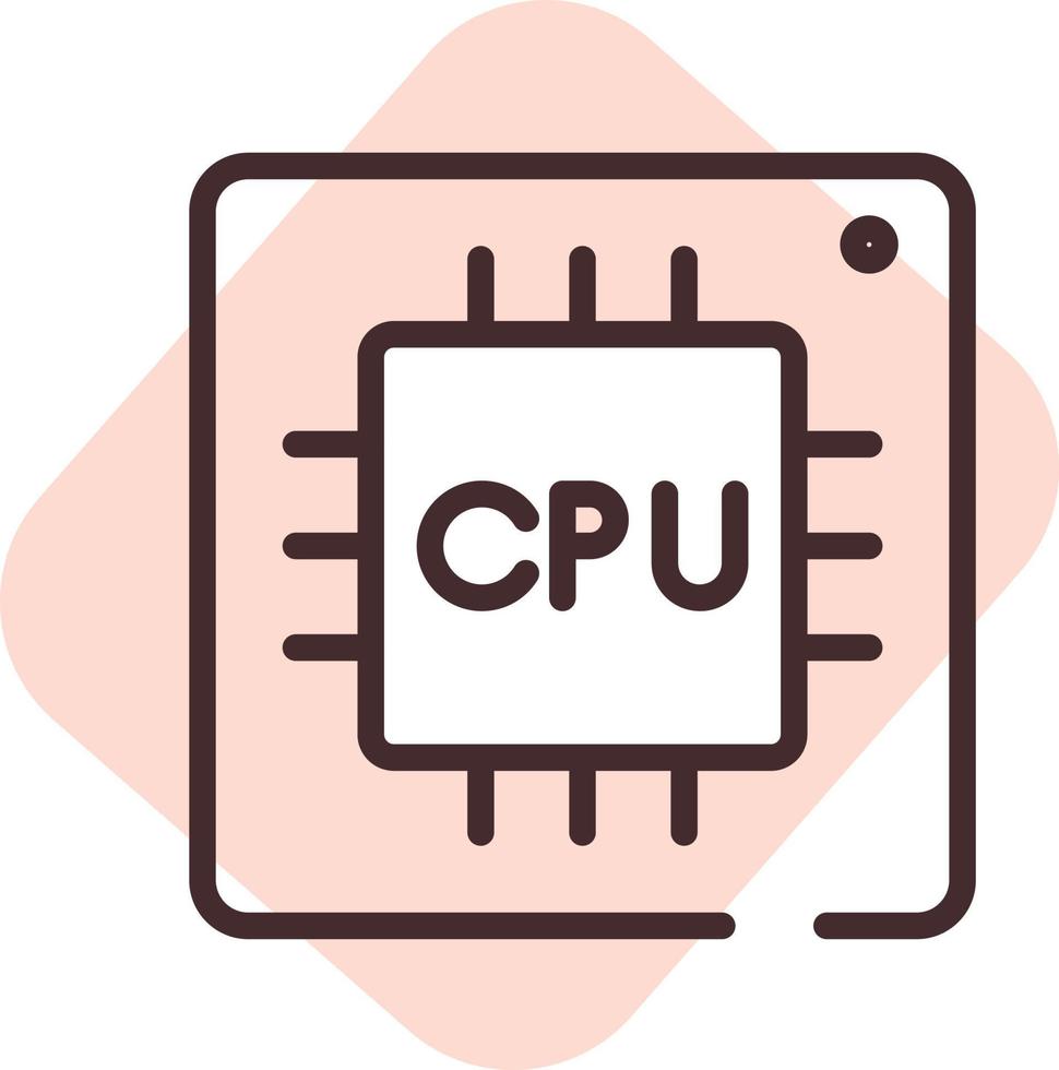 Elektronik-CPU, Symbol, Vektor auf weißem Hintergrund.