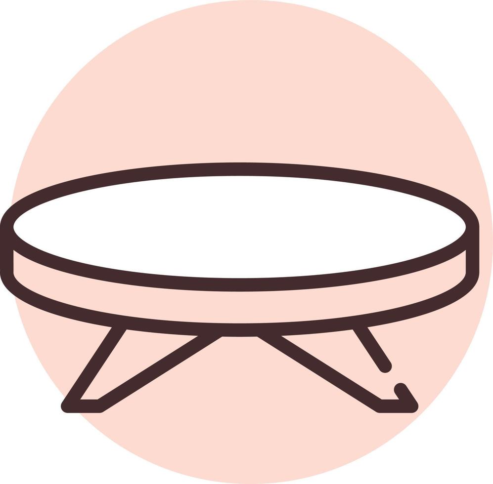 Möbel runder Tisch, Symbol, Vektor auf weißem Hintergrund.