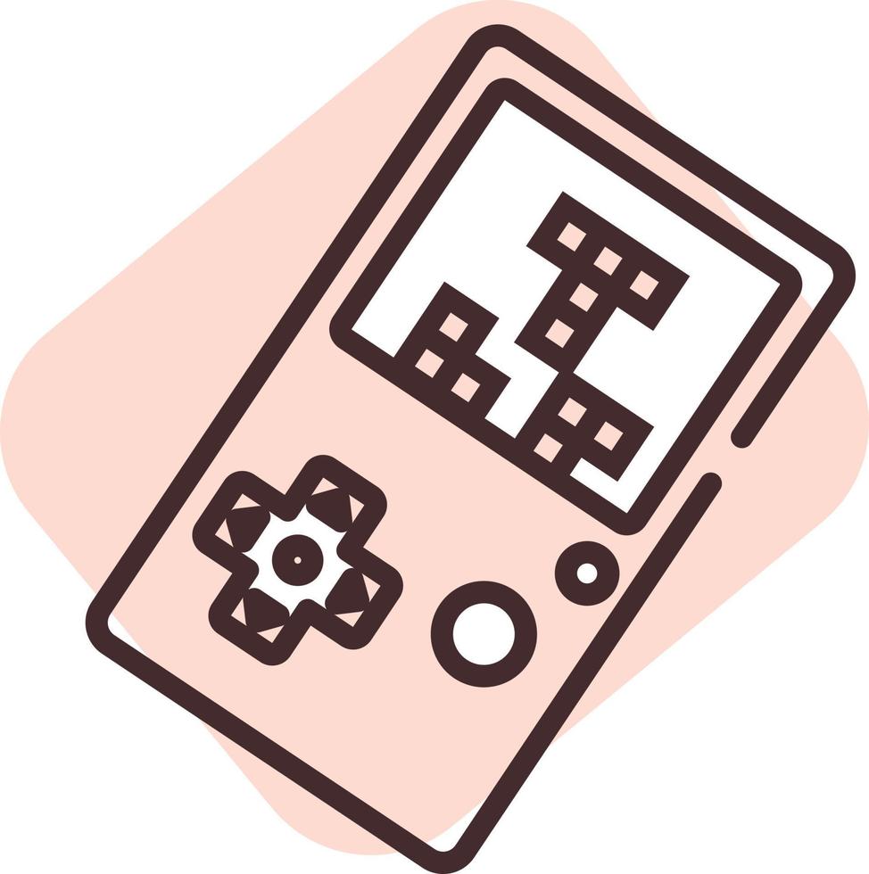 Elektronik Tetris, Symbol, Vektor auf weißem Hintergrund.