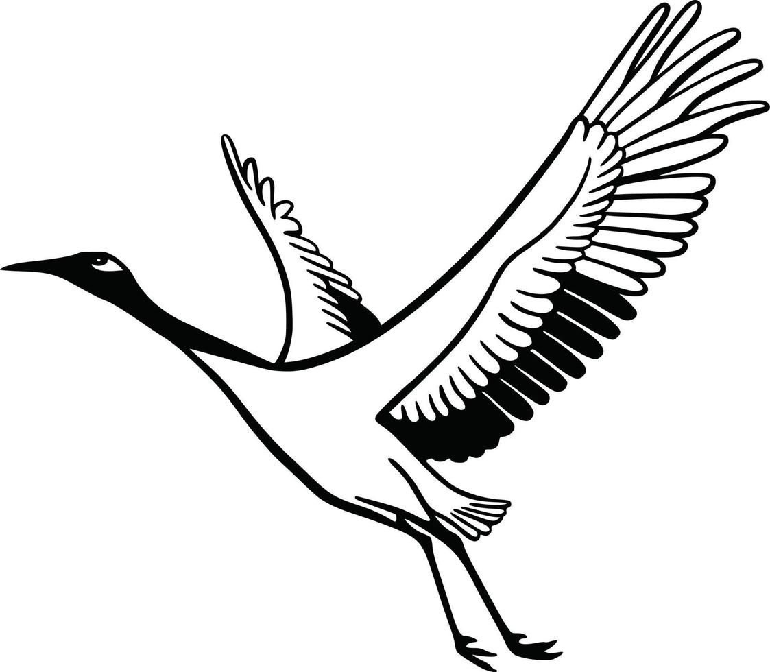 vektorillustration des flamingos lokalisiert auf weiß. Liniensilhouette eines tropischen Vogels, der auf einem Bein steht. Umriss Blumenflamingo mit Blumen vektor