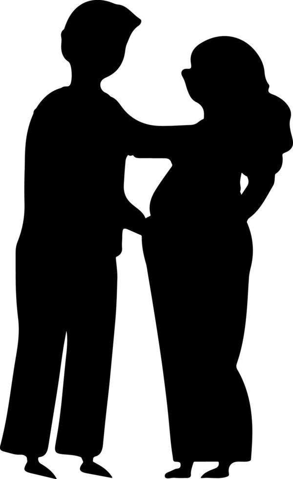 Schwarz-Weiß-Silhouette-Paare. Liebhaber, Kuss. Valentinstag. vektorillustration für website, druck vektor