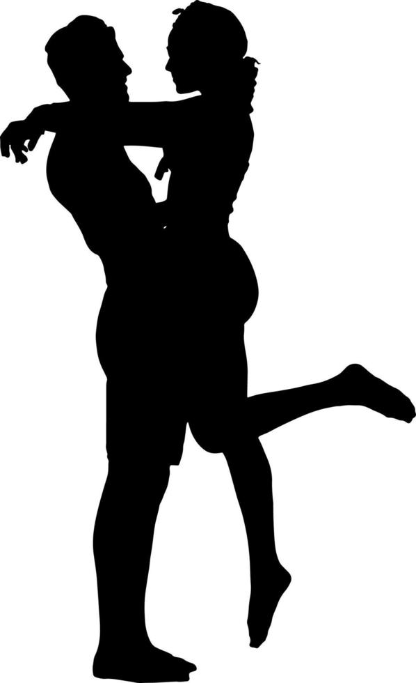 Schwarz-Weiß-Silhouette-Paare. Liebhaber, Kuss. Valentinstag. vektorillustration für website, druck vektor