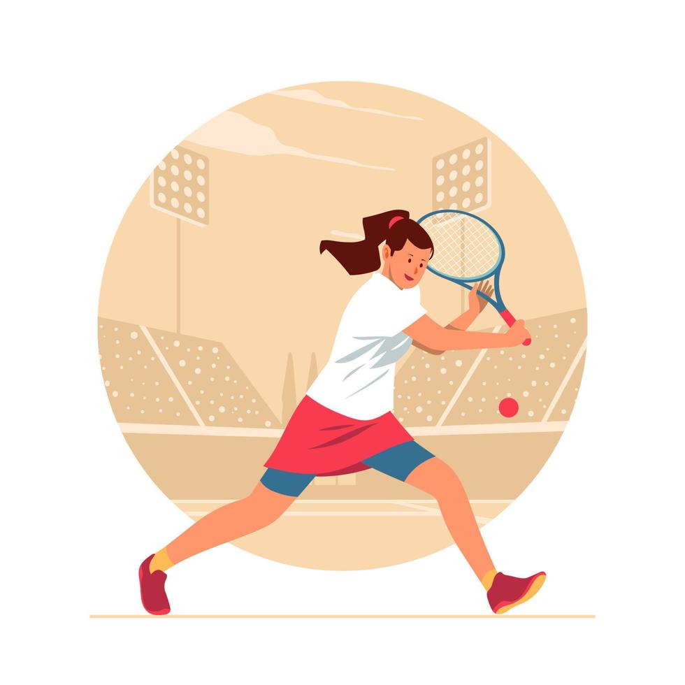 weibliches tennisspielerkonzept vektor