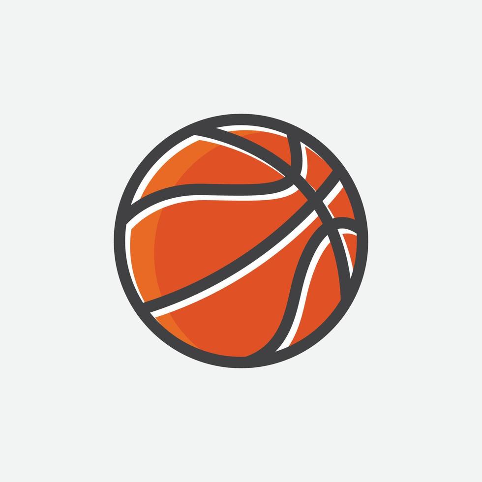 enkel element illustration från basketboll, basketboll boll tecken ikon symbol design, basketboll boll ikon, platt vektor illustration basketboll boll