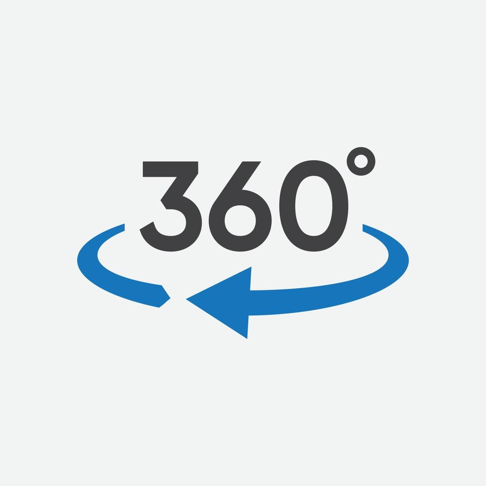 360 se ikon grafisk design mall vektor, 360 grader vinkel ikon i trendig platt stil, ikon vektor av 360 grader app för 360-område se