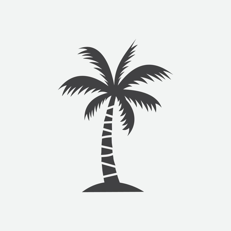 Palmen-Silhouette-Symbolvektor, Palmen-Vektorillustration, Kokosnussbaum-Symbol-Vektorillustration, einfache flache Vektorillustration vektor