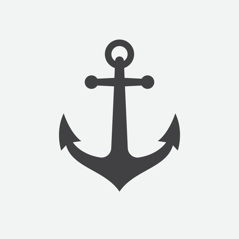 Anker-Vektor-Logo-Symbol, nautisch maritim, Meer-Ozean-Boot-Illustrationssymbol, Anker-Vektor-Symbol, Piraten-Seeschifffahrtsboot, Anker-Symbol, einfaches Vektor-Symbol vektor