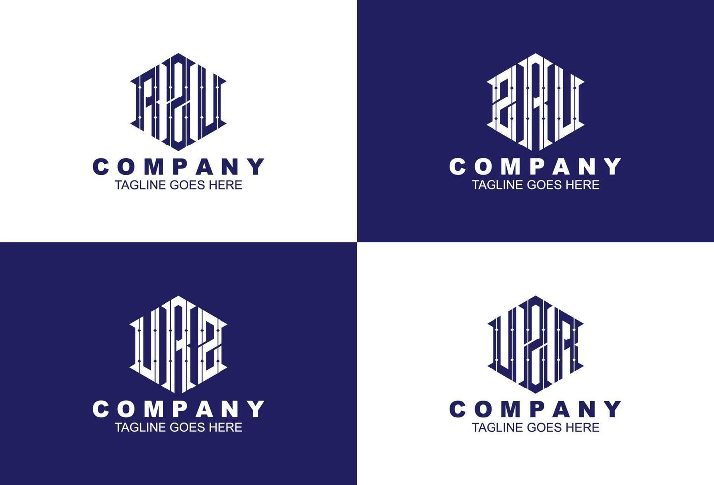 uppsättning kreativa monogram logo design vektor