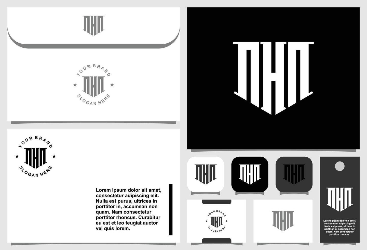 kreatives Monogramm-Logo-Design mit Briefpapier-Vorlage vektor