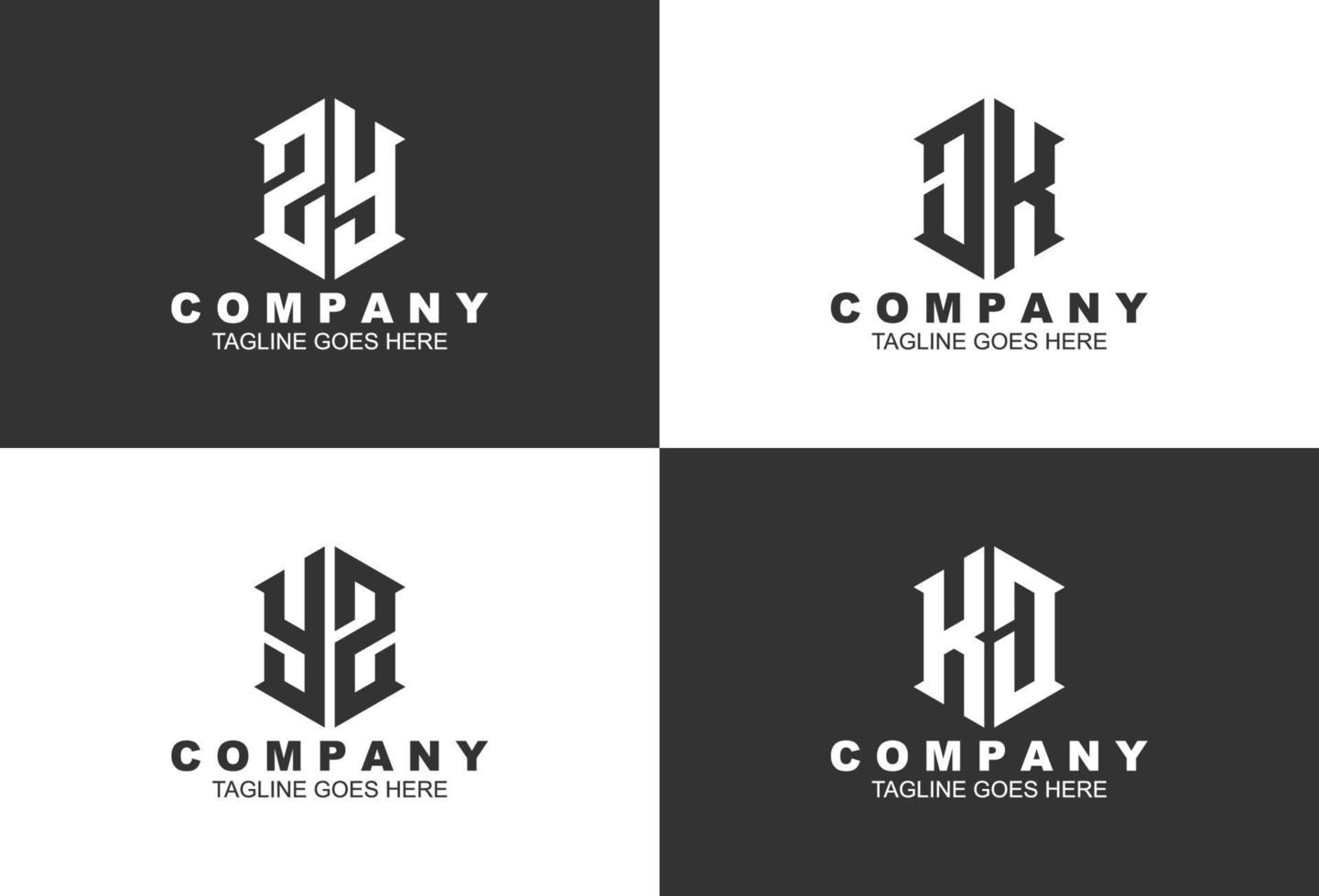 uppsättning kreativa monogram logo design vektor