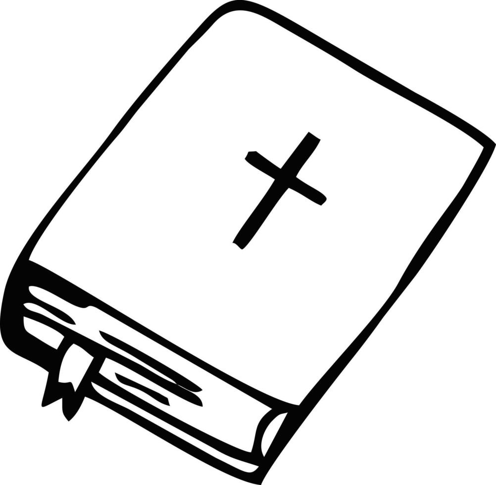 heilige bibel buch bibel symbol. altes dickes Buch. hand gezeichnete vektorweinlesestichillustration. Vektor-Skizze-Illustration. vektor