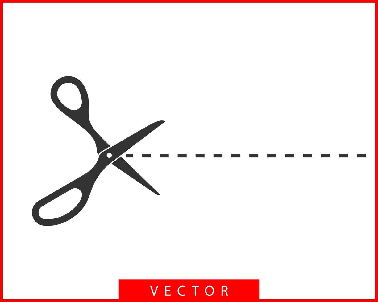 Scherensymbol. Schere schneidet Vektordesign-Element oder Logo-Vorlage. Schwarz-Weiß-Silhouette isoliert. vektor