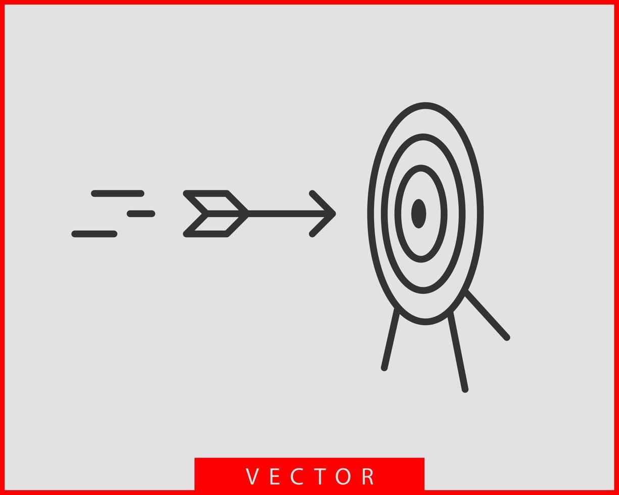 Zielsymbolvektor. Dartscheibe mit Pfeil isoliert. vektor