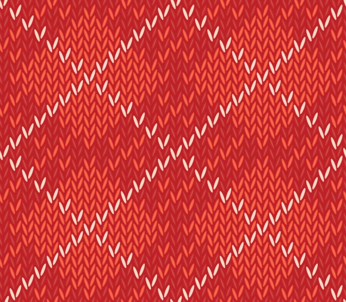 bakgrund sömlös mönster textur av röd med beige linje ull stickat vektor