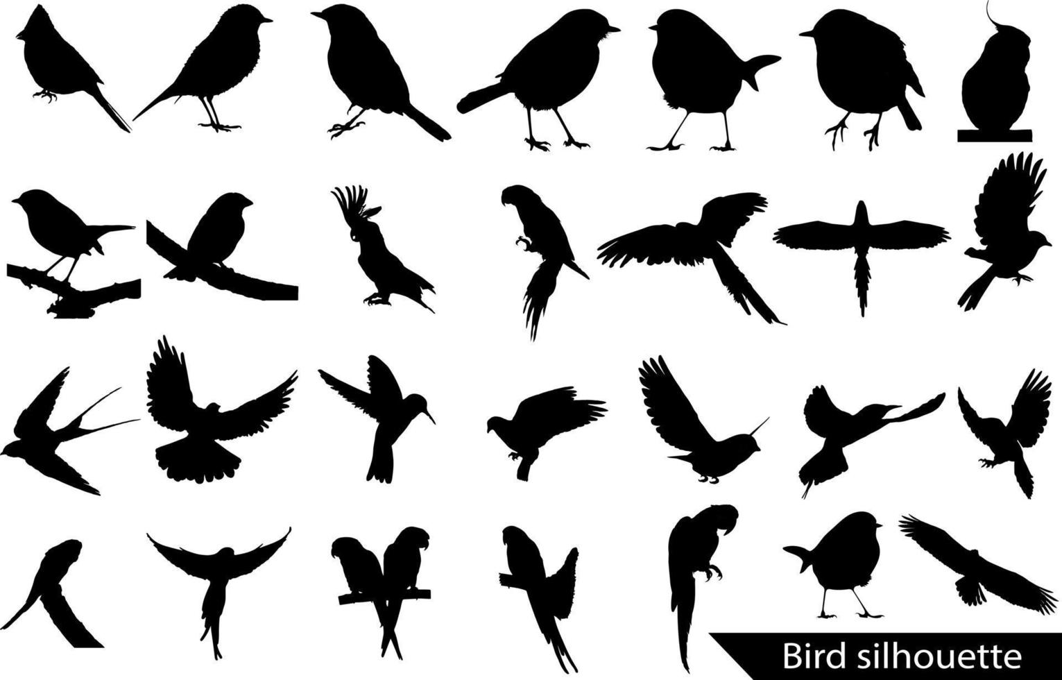 flock av flygande fåglar. vektor, vektor silhuett flygande fåglar på vit bakgrund. tatuering