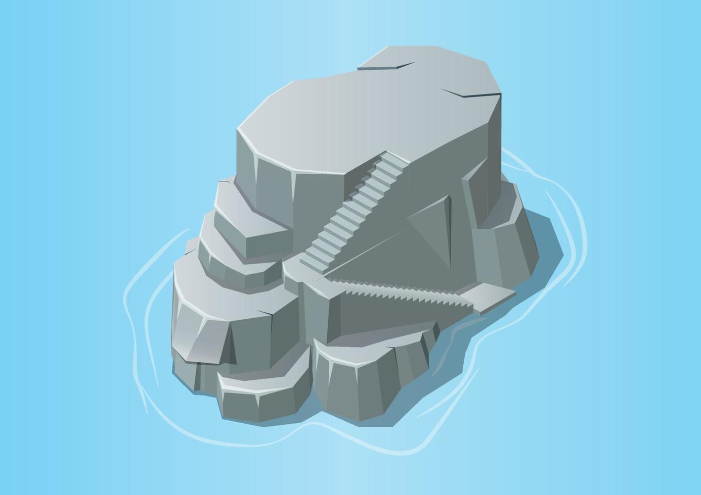 Felseninsel mit Treppe nach oben vektor