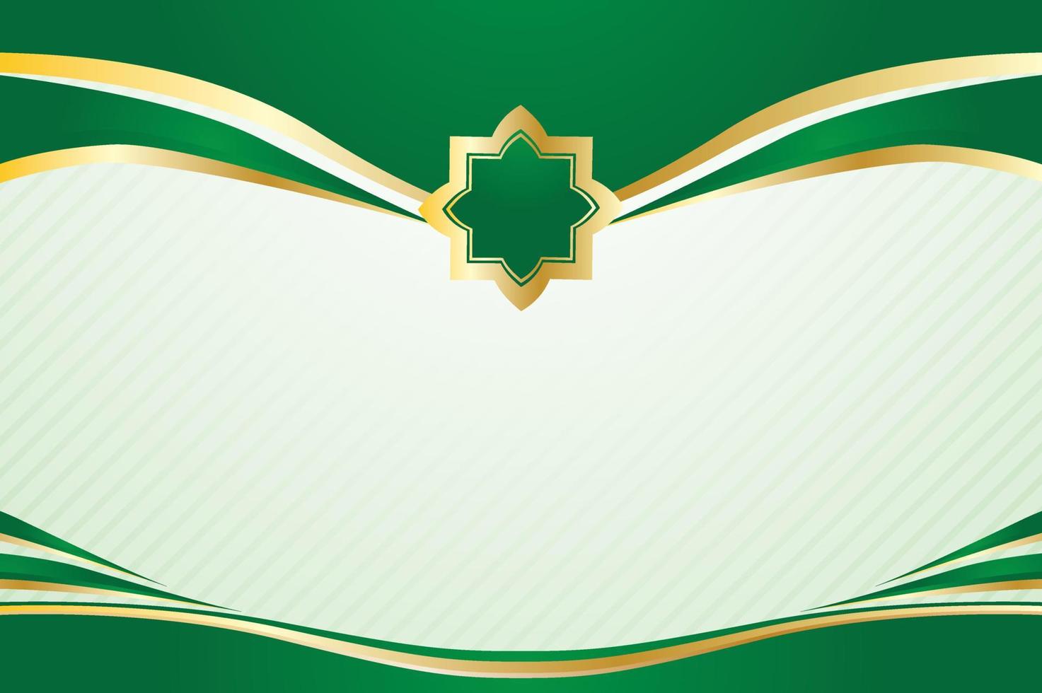 grön och gyllene certifikat mall design vektor