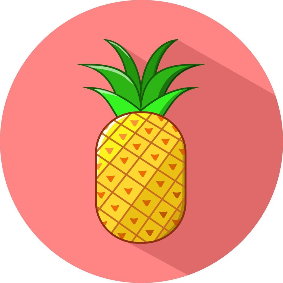 Vektorgrafik, Ananasfrucht, köstliche tropische Früchte, Speisen und Getränke vektor