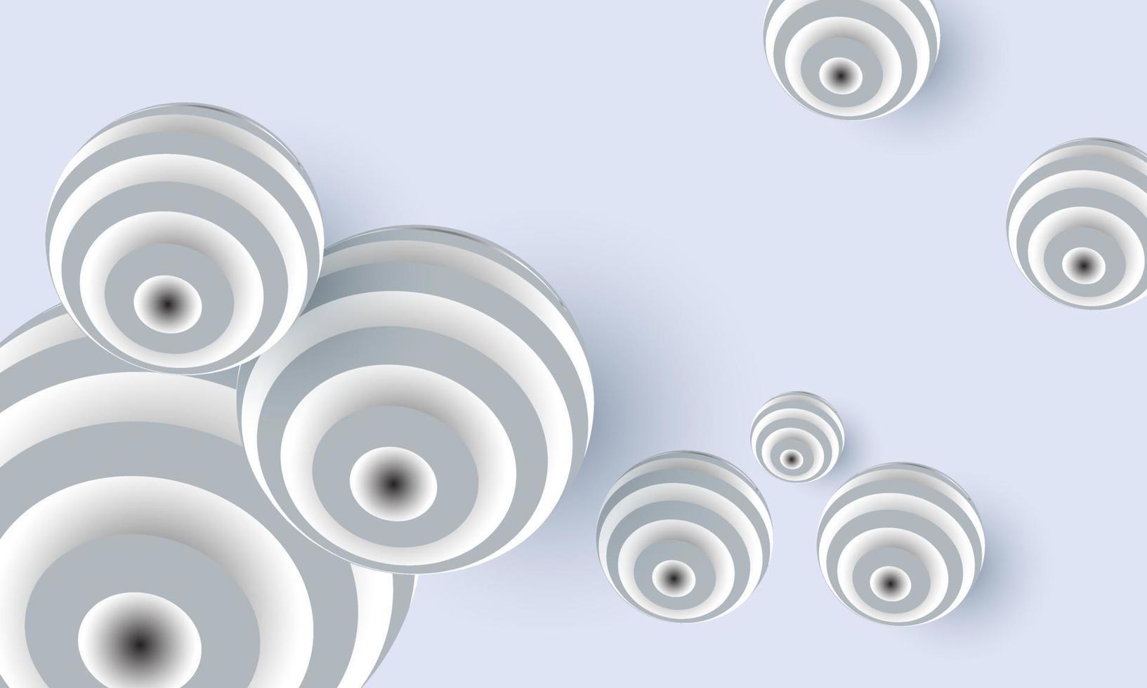 Abbildung abstrakte dynamische 3D-Kugeln weiß auf Hintergrund isoliert vektor