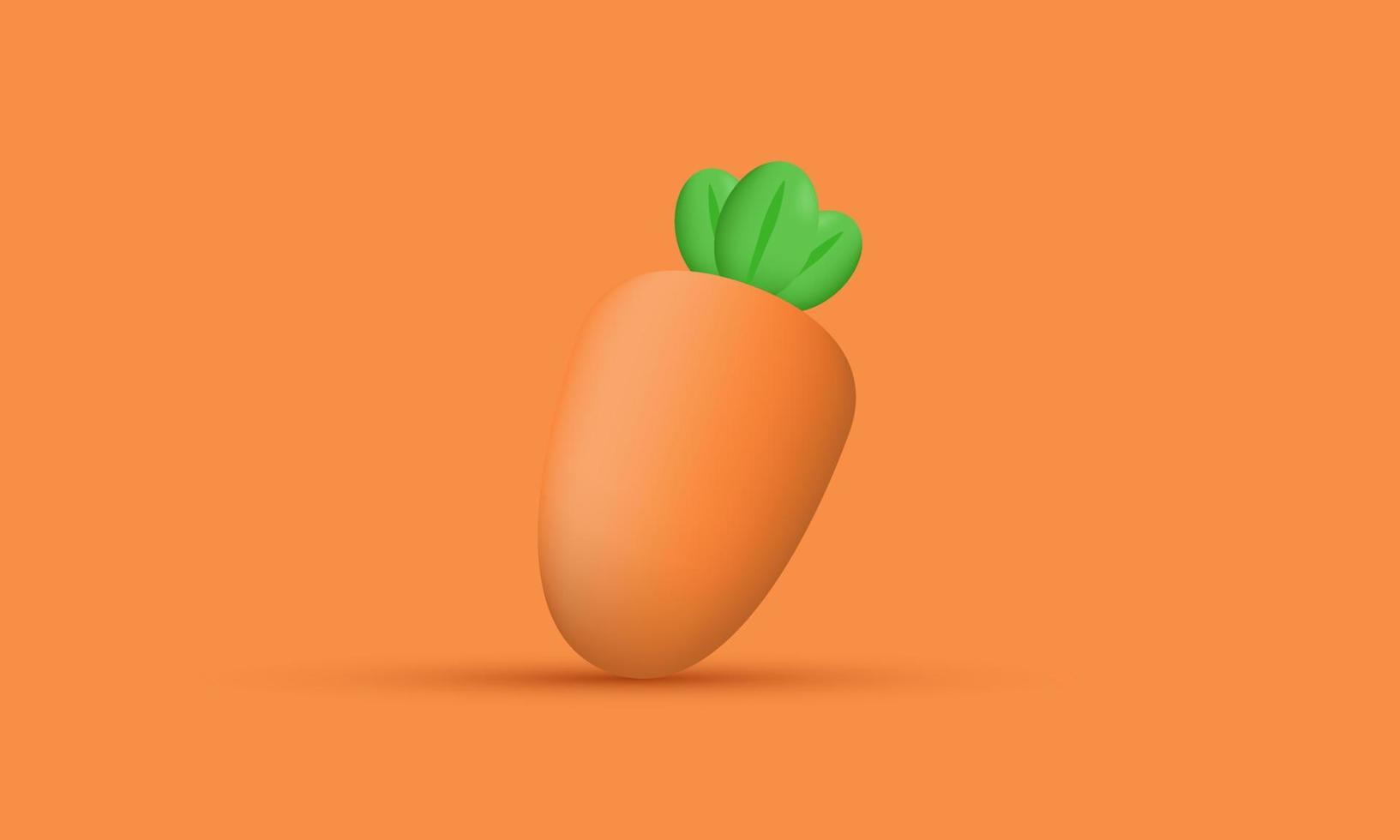 Illustrationssymbol realistischer 3D-Stil natürlicher Karottenherbst isoliert auf Hintergrund vektor