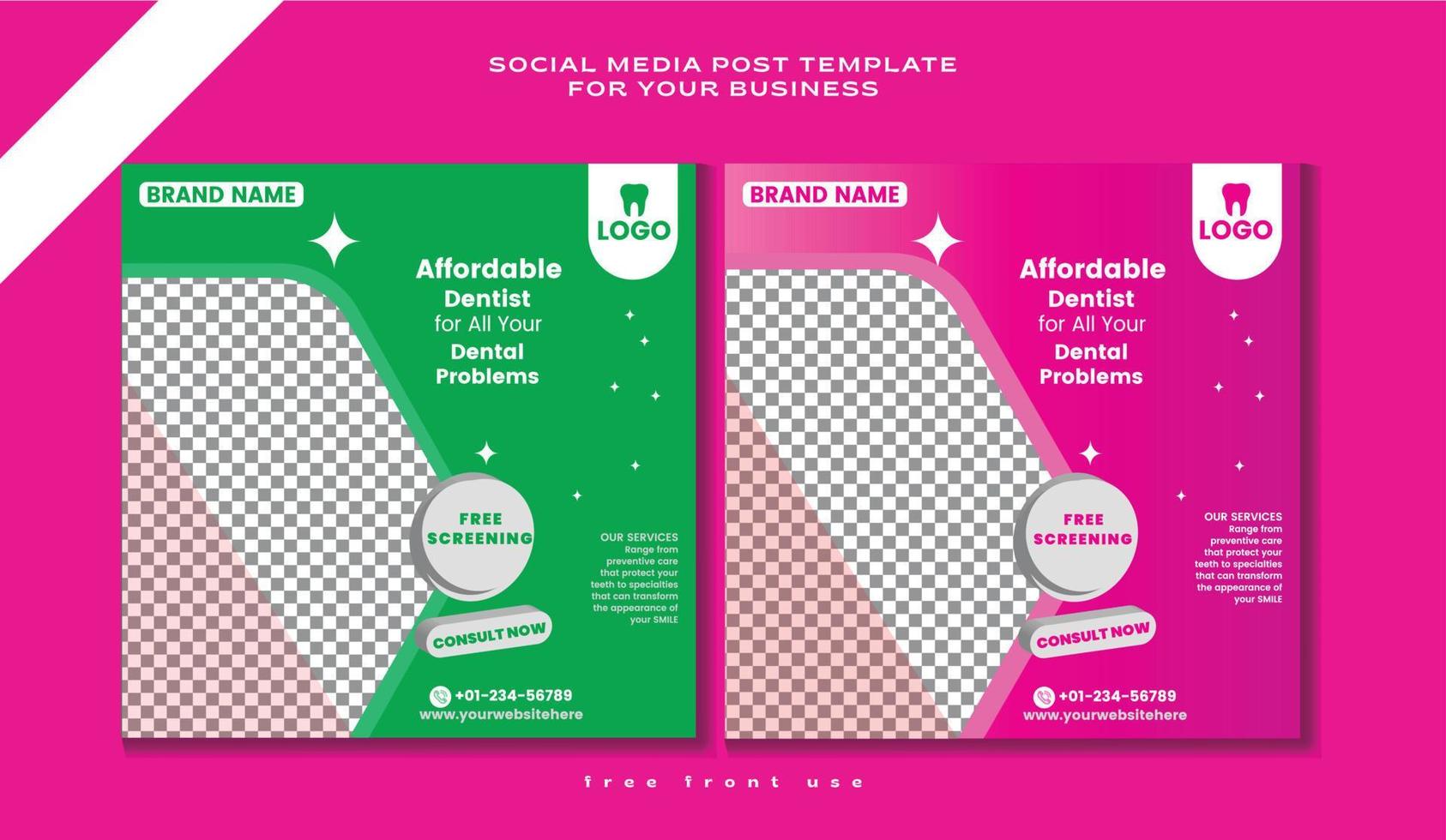 medicinsk social media posta mall och Instagram berättelser vektor