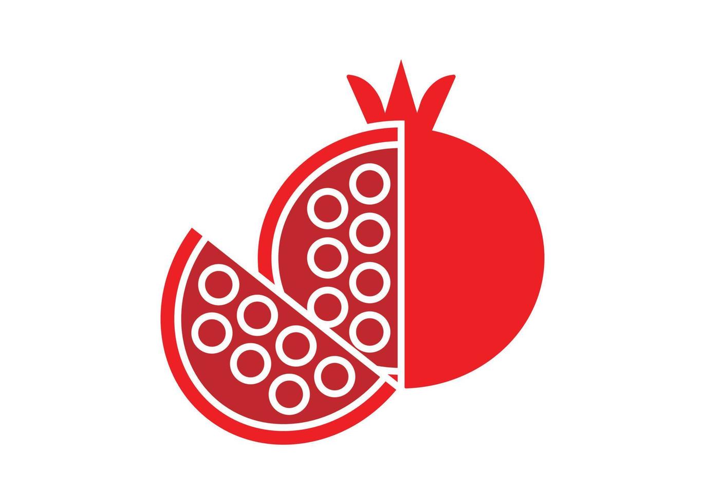 Granatapfel-Frucht-Symbol-Design-Vorlage-Clipart-Illustration vektor
