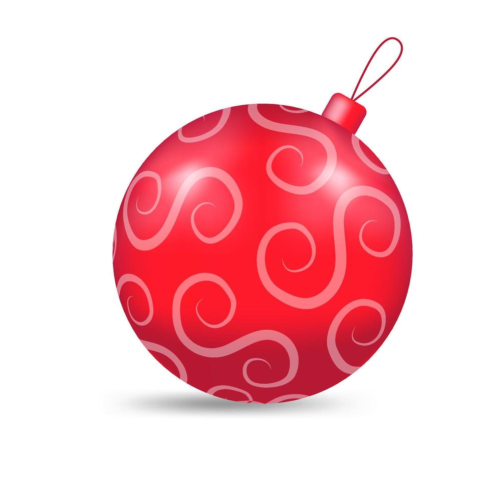 röd jul skinande boll vektor