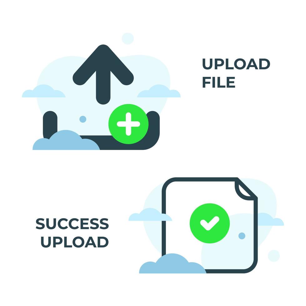 Datei hochladen Schaltflächenkonzept Illustration flacher Designvektor eps10. modernes grafisches element für die zielseite, leere benutzeroberfläche, infografik, symbol vektor