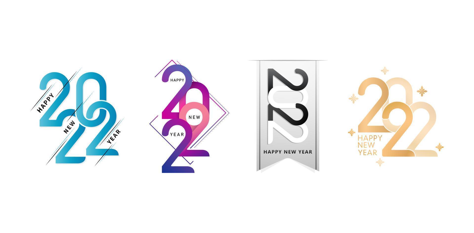 illustration der schriftart 2022, typografiekonzept 2022 mit schriftnummernvariation, anwendbar für kalender, grußkarten, banner, flyer, siebdruck, poster mit minimalistischer vorlage. vektor