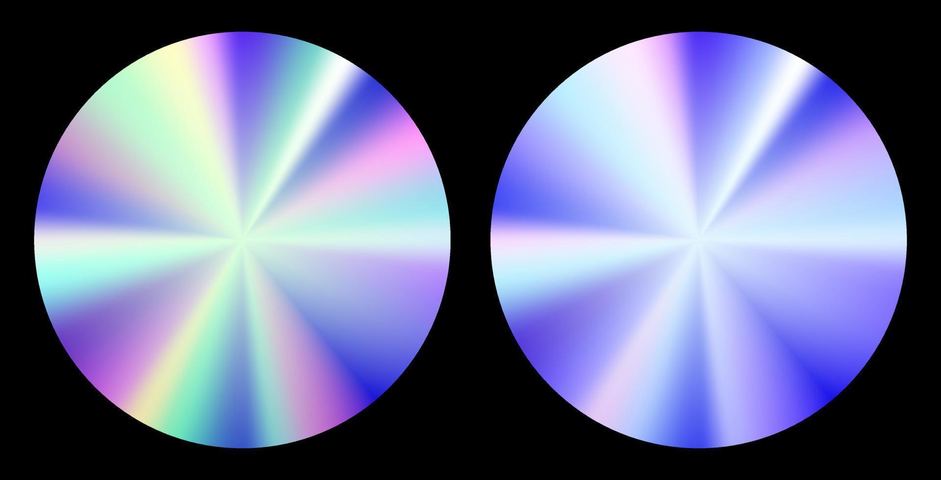 holografiska mall cirkel klistermärke i en trendig y2k style.vector grafisk med texturerad folie effekt. vektor