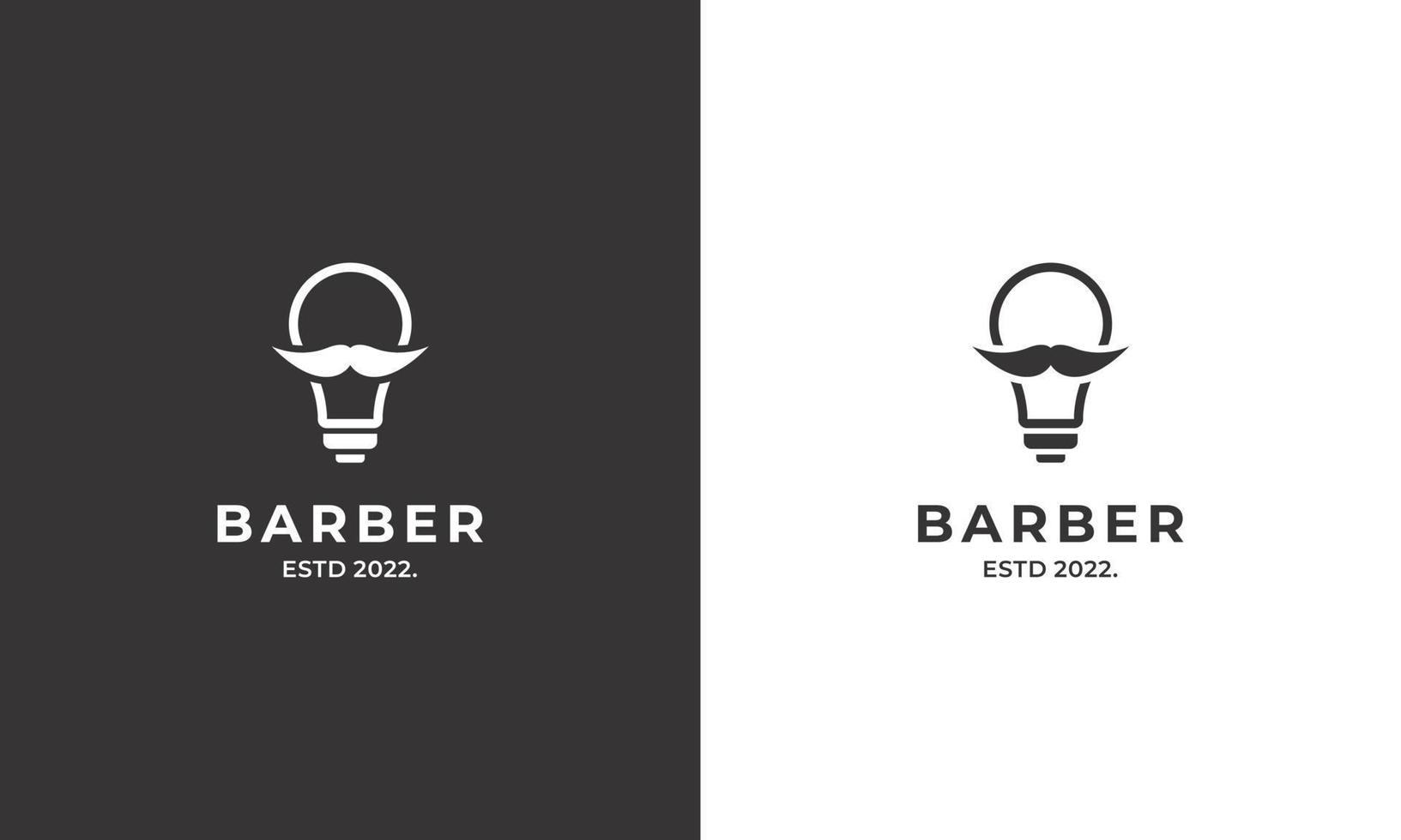 Glühbirne kombiniert mit Schnurrbart-Logo-Design modernes Konzept vektor