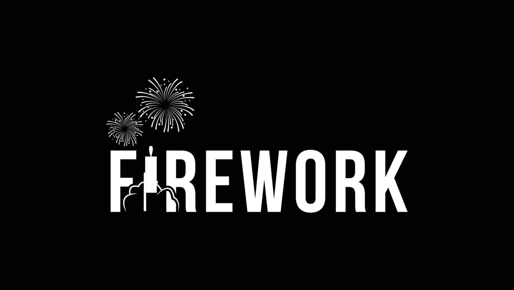 feuerwerk minimales wortmarkenlogo vektor