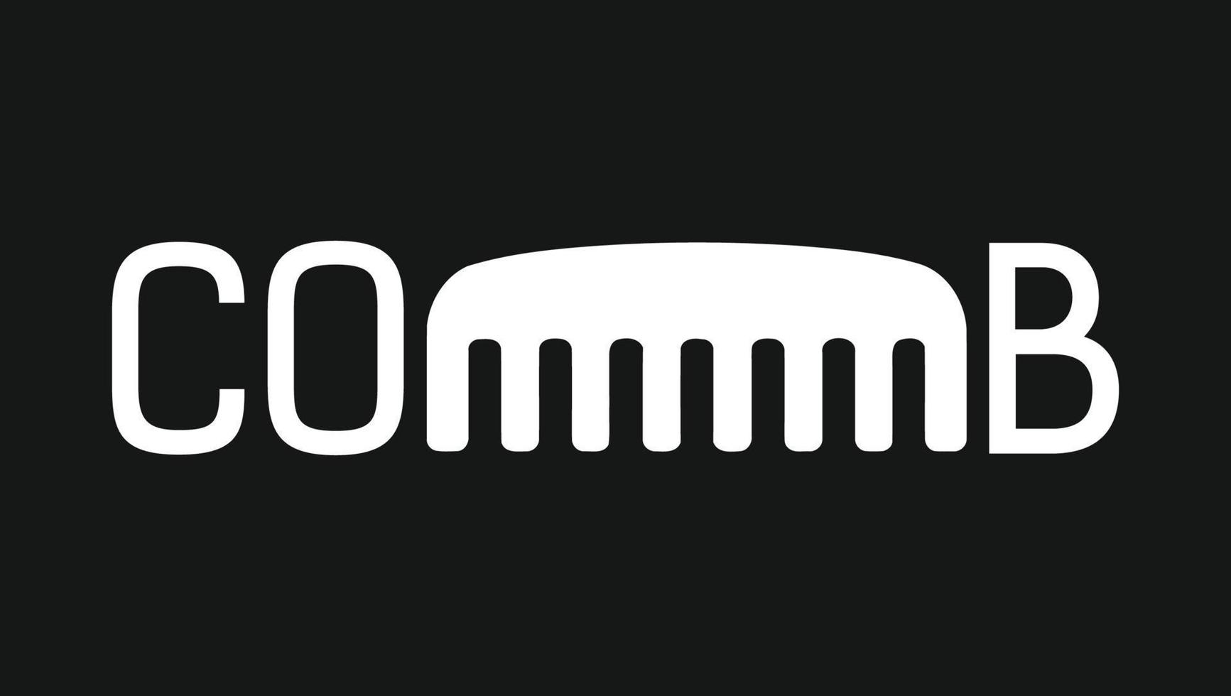 brev hårkam ordmärke logotyp med ikon vektor