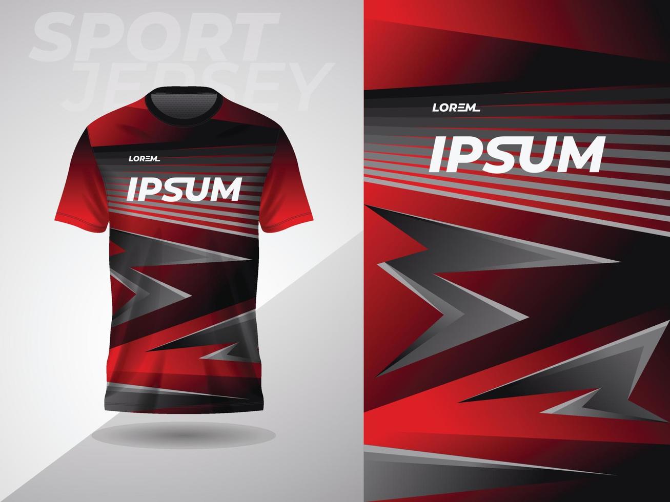 schwarzes rotes abstraktes T-Shirt Sport-Jersey-Design für Fußball-Fußball-Rennspiele Motocross-Radfahren Laufen vektor
