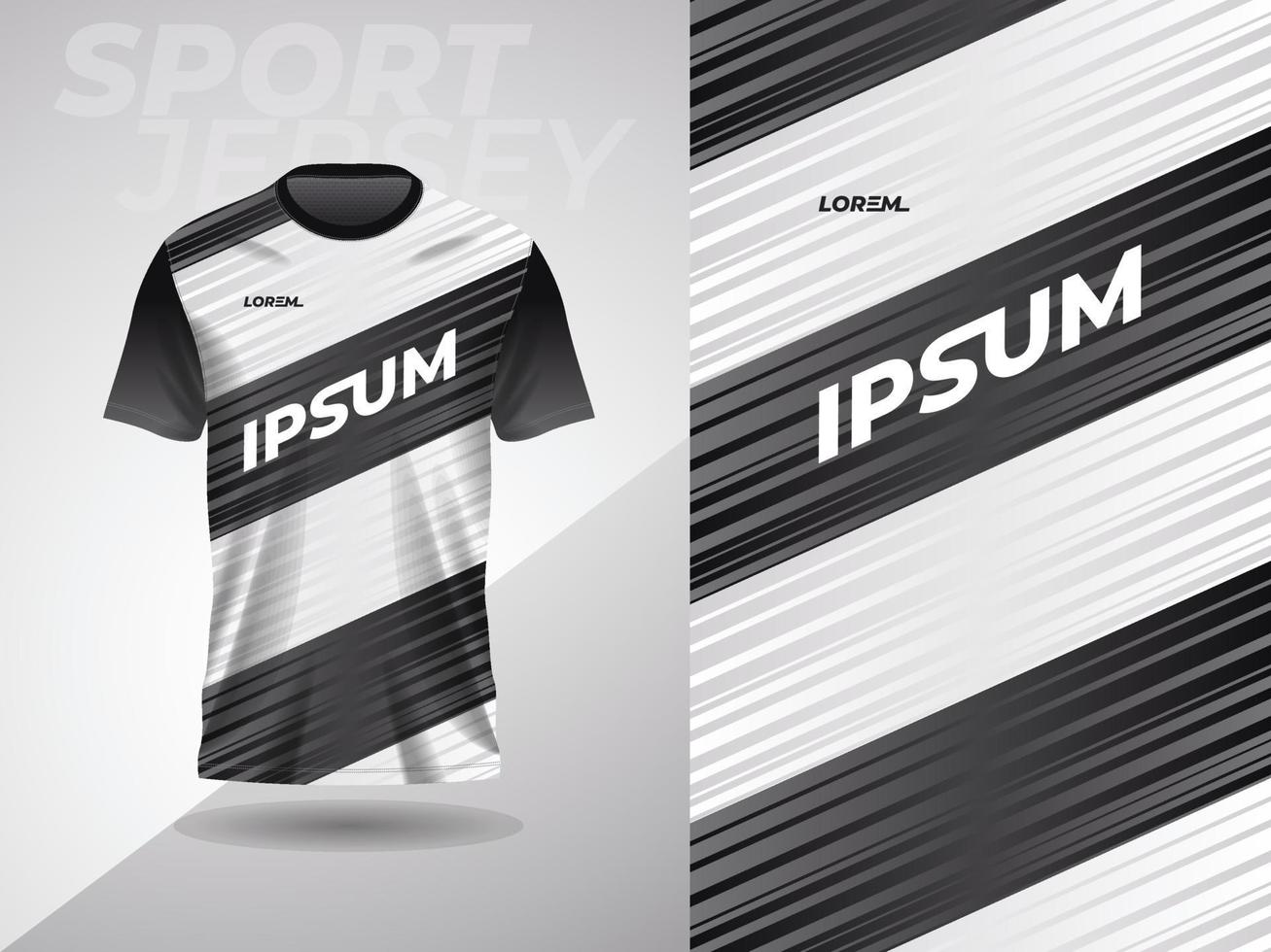 svart vit abstrakt tshirt sporter jersey design för fotboll fotboll tävlings gaming cross cykling löpning vektor