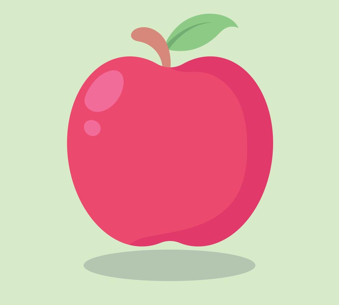 färsk tecknad serie äpple vektor illustration. enkel platt design äpple frukt. vegetarian och ekologi mat. friska mat. ljuv äpple. tropisk frukter.