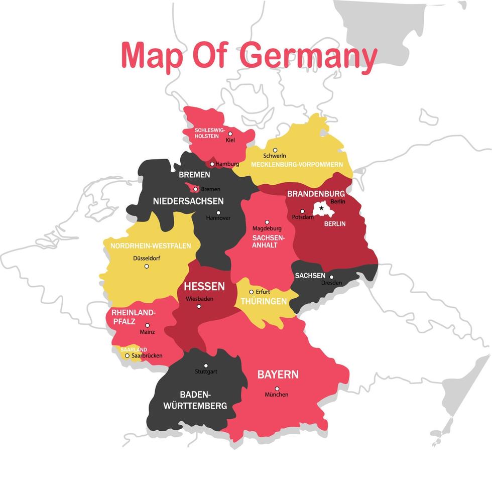 Karte von Deutschland ein schöner Sieger vektor