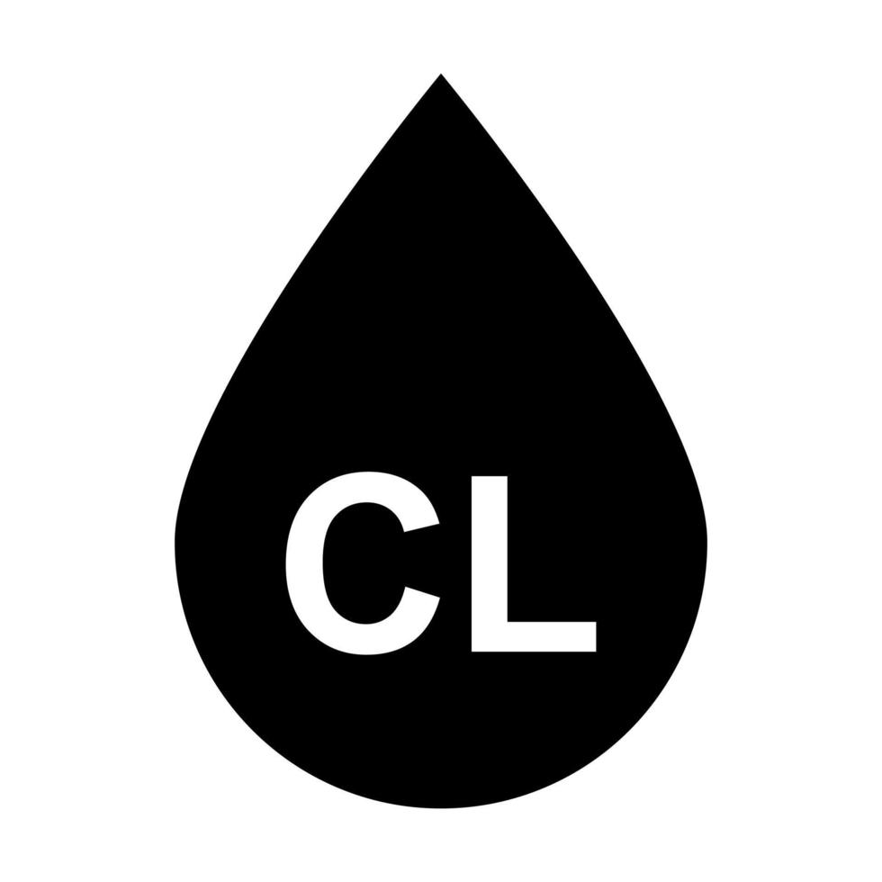 Tropfen mit Chlor. Wasser mit Chlor linearer Symbolvektor für Grafikdesign, Logo, Website, soziale Medien, mobile App, ui vektor