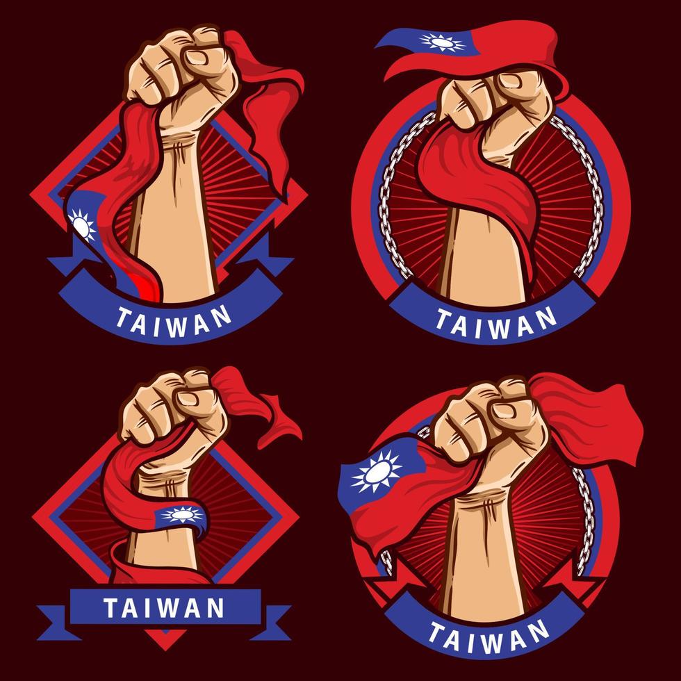 näve händer med taiwan nationell flagga illustration vektor