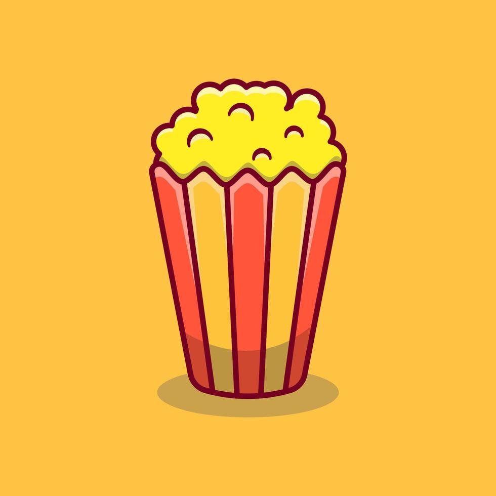 Popcorn-Illustration im Cartoon-Stil auf isoliertem Hintergrund. Symbol für das Filmkonzept vektor