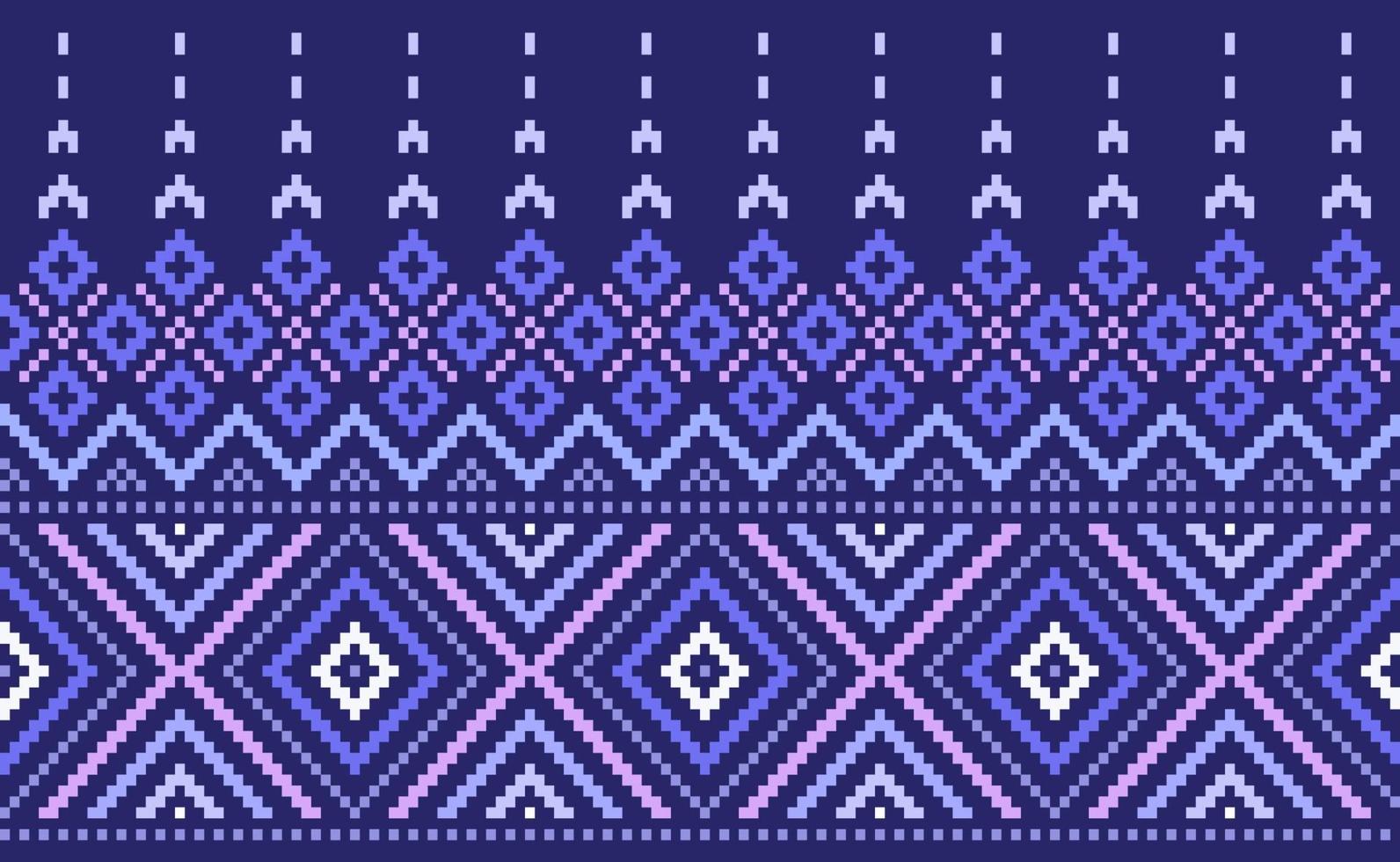 Pixel ethnisches Muster, Vektor-Stickerei-Geometrie-Hintergrund, geometrischer endloser geometrischer Stil vektor