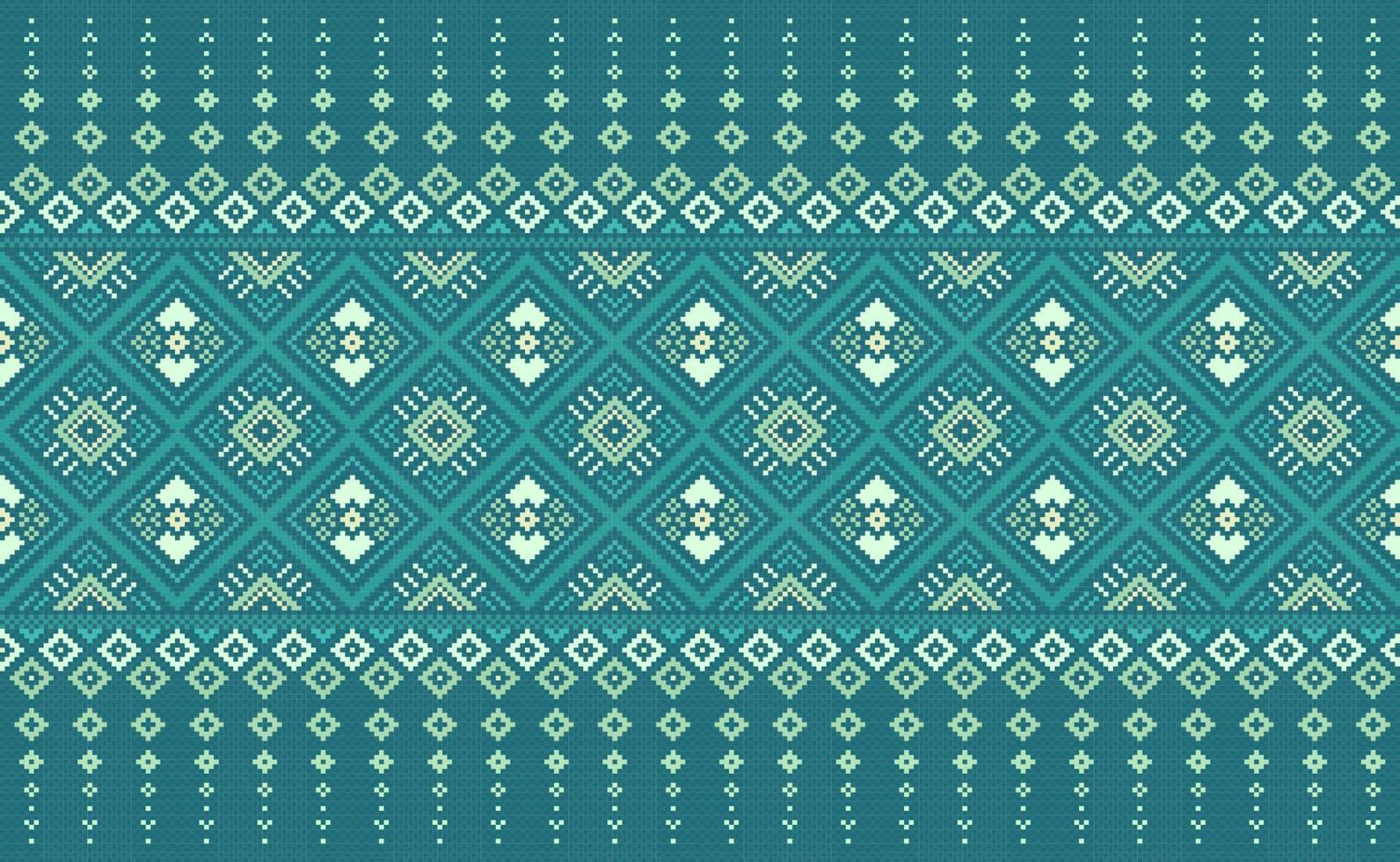 geometrisches ethnisches Muster, dekorativer Hintergrund der Vektorstickerei, Pixelkreuzstich im antiken Stil vektor