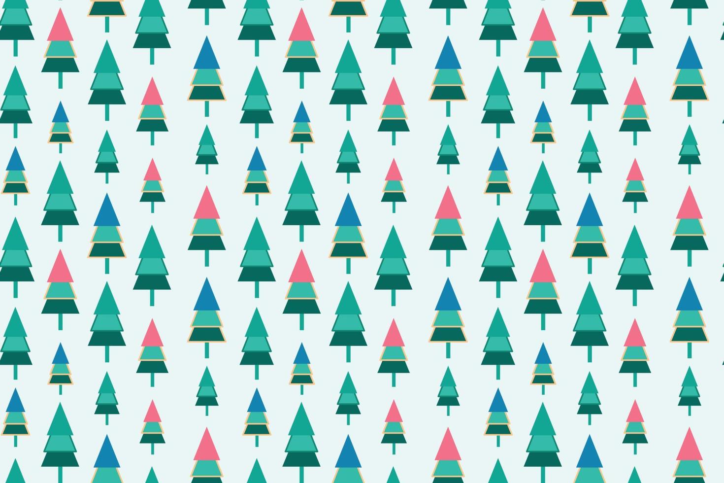 jul sömlös mönster, ljus grön bakgrund. skog rådjur, grön gran, gran träd. vektor illustration