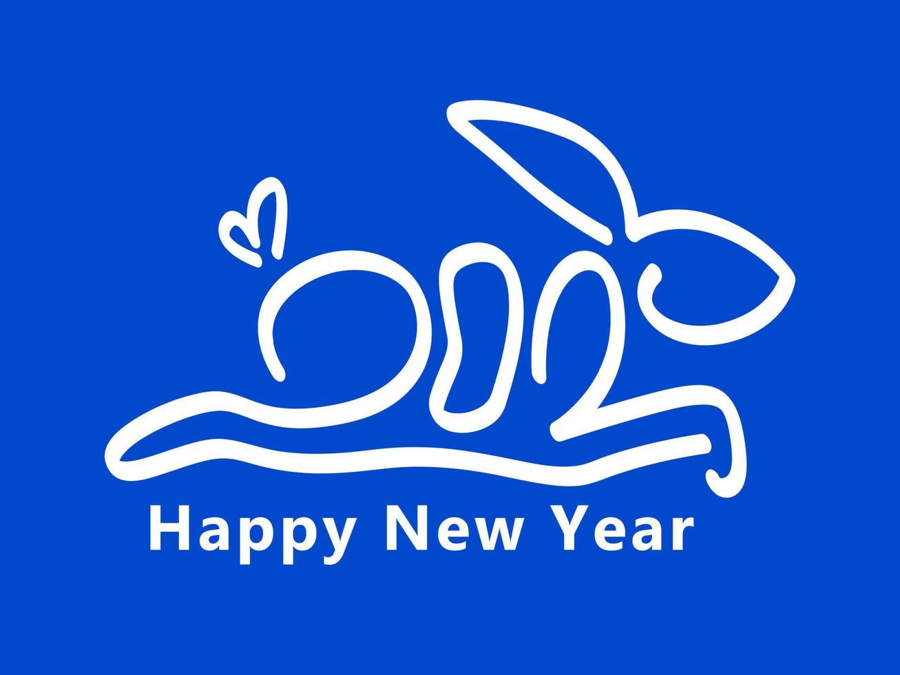 2023 Typografie-Textlogo mit einem Kaninchen-Konzept frohes neues Jahr vektor